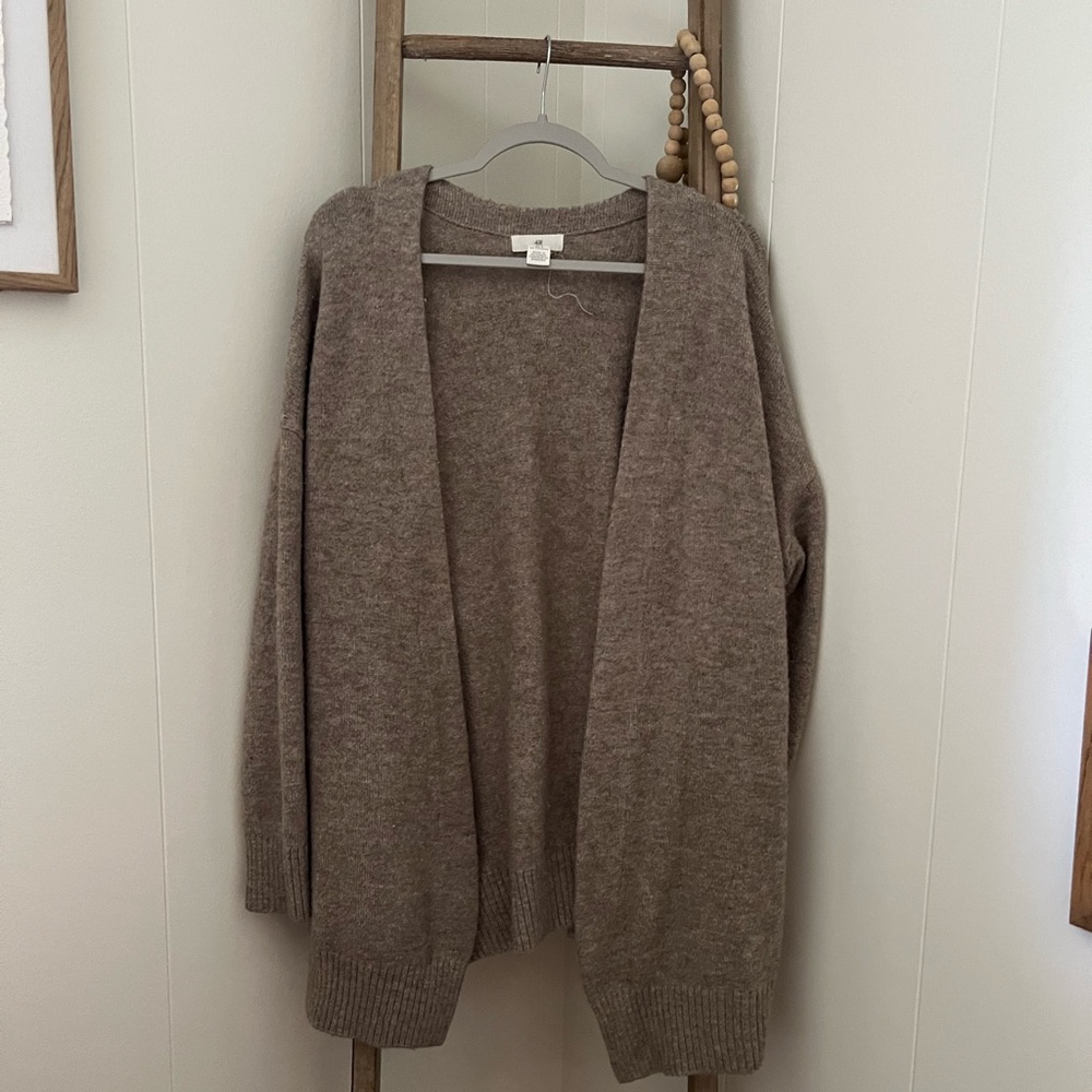 H&M Brown Open-Front Cardigan